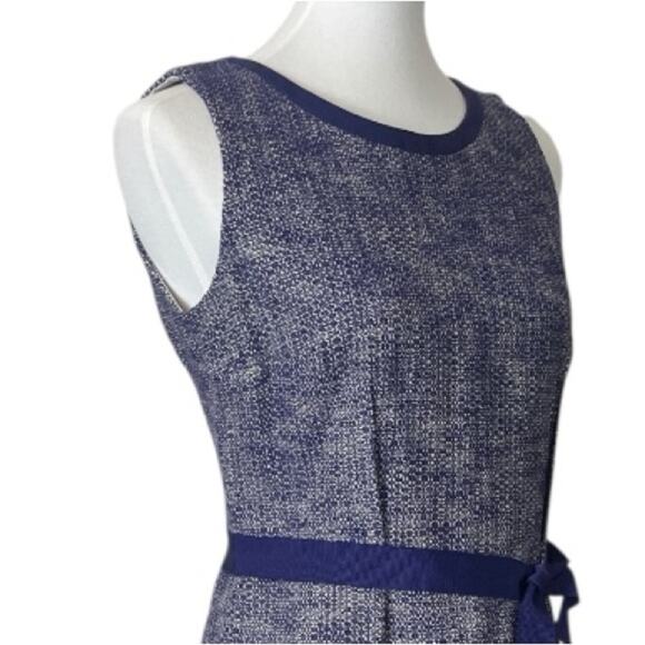 Paule Ka Sheath Dress Tweed Sleeveless Round Neck Purple Cream Women’s Size 8 - Picture 7 of 12